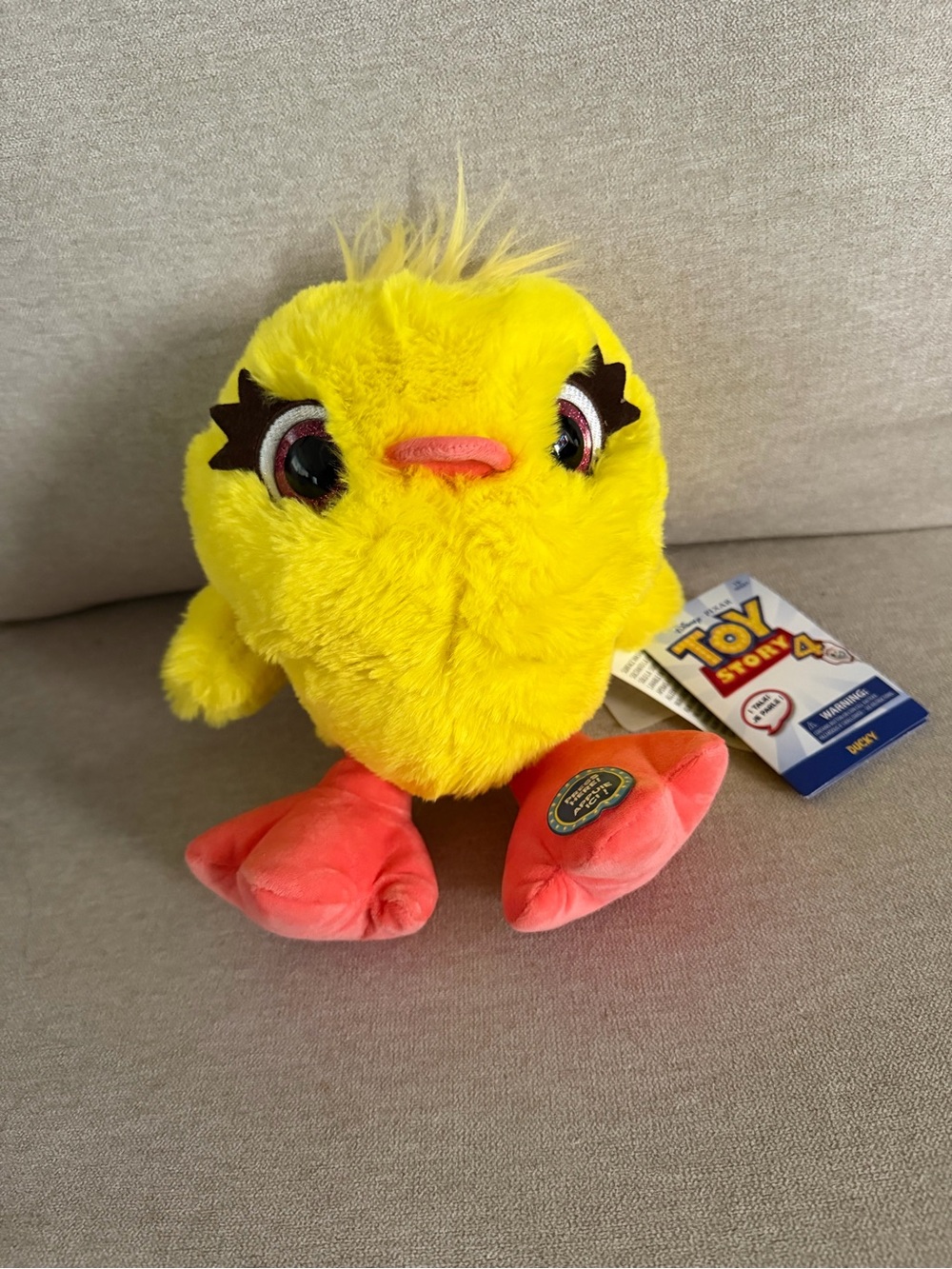 Disney Yellow Ducky Plush with Coral Feet
